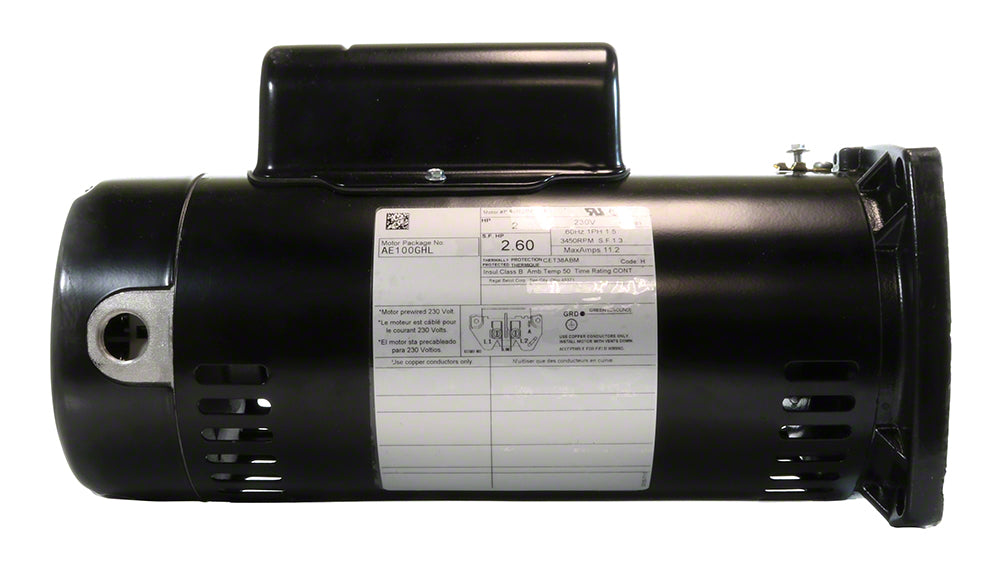 2 HP Pump Motor Square Flange 48Y - 1-Speed 1-Phase 230V Energy Efficient Full-Rated