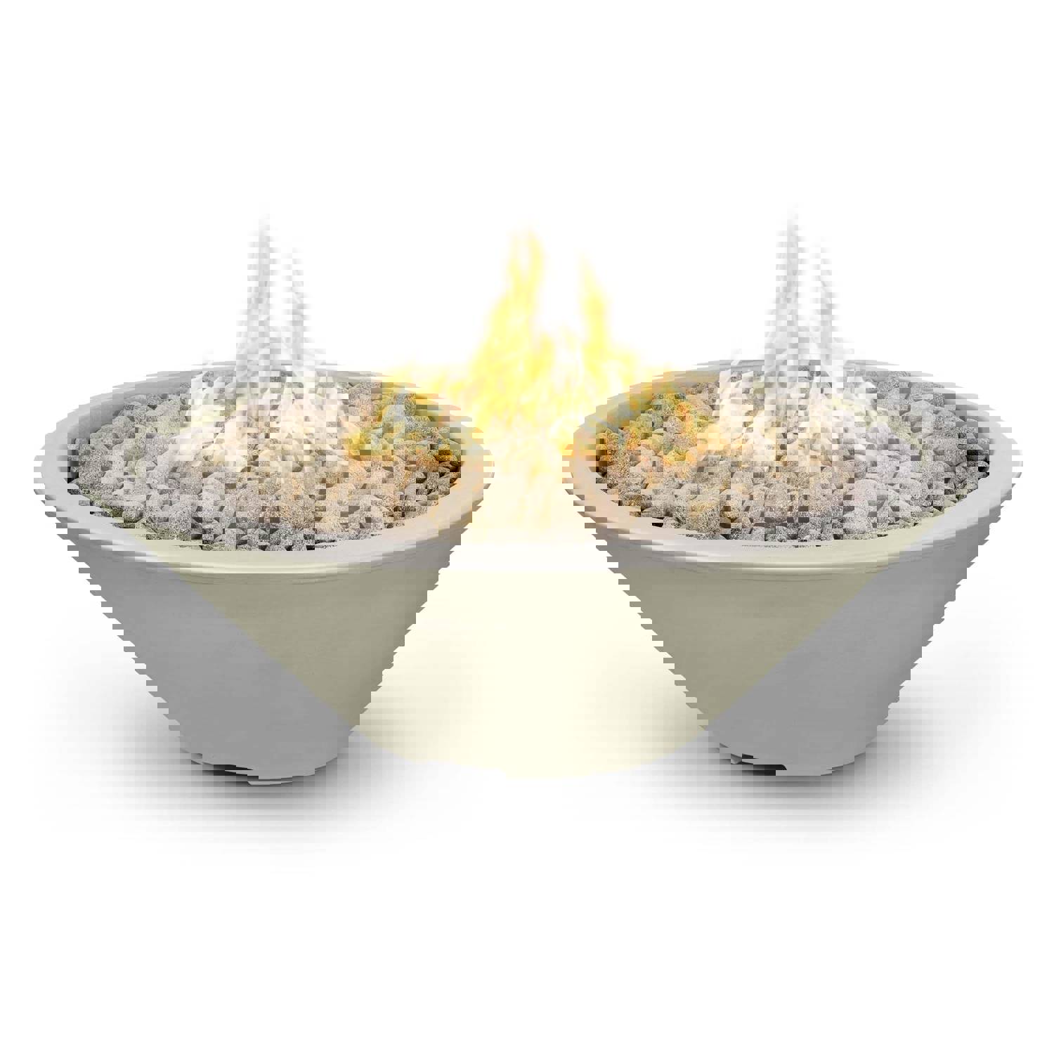 The Outdoor Plus 60 Cazo GFRC Narrow Ledge Liquid Propane Round Fire Pit