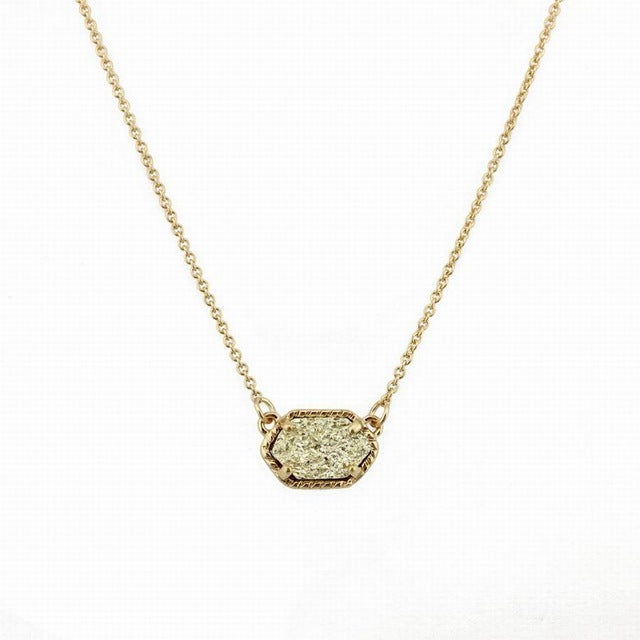 Fashion Oval Druzy Choker Pendant Necklace for Women