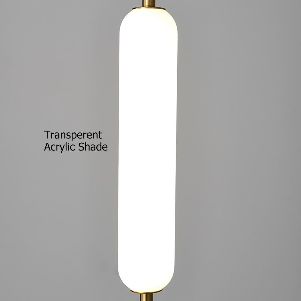 White Pendant Light Fixture LED Single Hanging Light Brass Finish