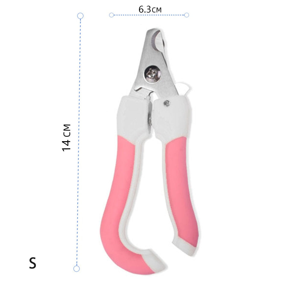 Pet Grooming Nail Clipper - Stainless Steel with Rubber Handle