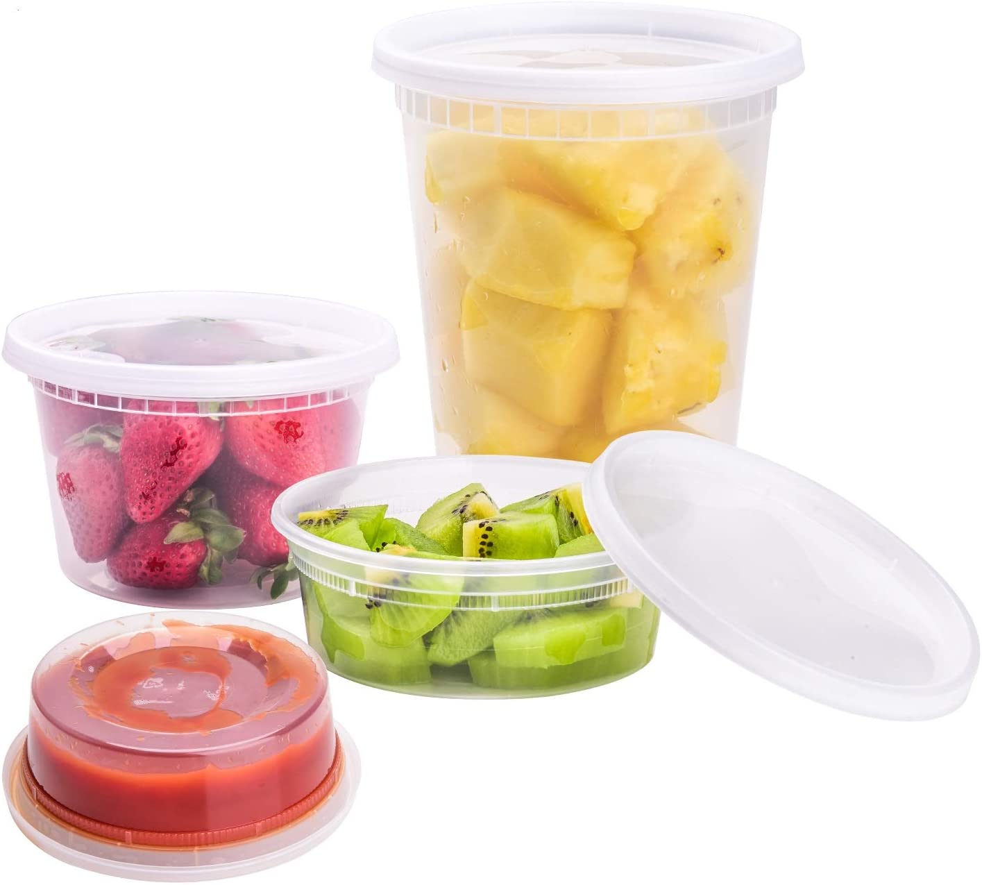 TashiBox Airtight Plastic Food Storage Containers (8 oz, 16 oz, 32 oz, 48 Sets) - BPA Free, Microwave/Dishwasher/Freezer Safe