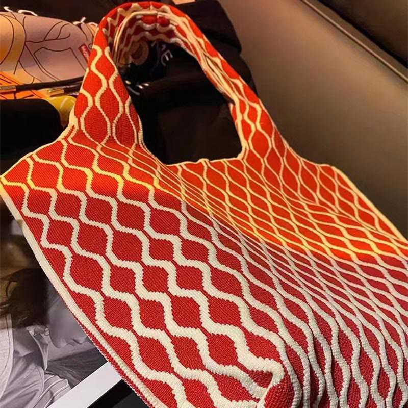 Women Knitted Handbag - Large Capacity Simple Shoulder Bag