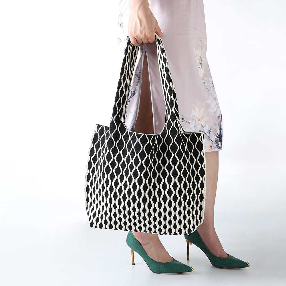 Women Knitted Handbag - Large Capacity Simple Shoulder Bag