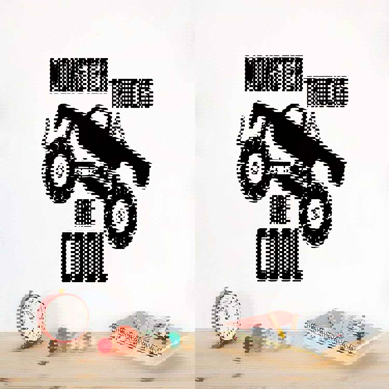 Monster Trucks Vinyl Wall Sticker - Cool Quotes Decal for Kids Room