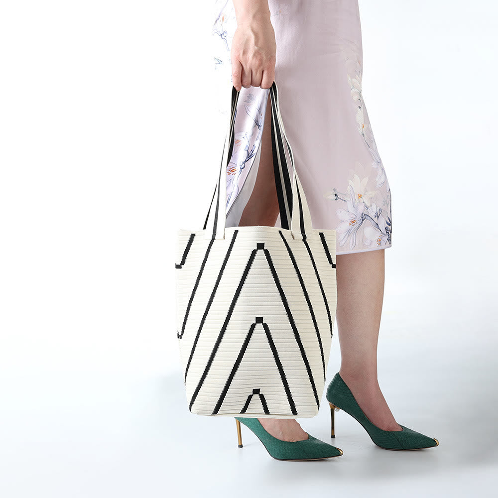 Women Knitted Handbag - Large Capacity Simple Shoulder Bag