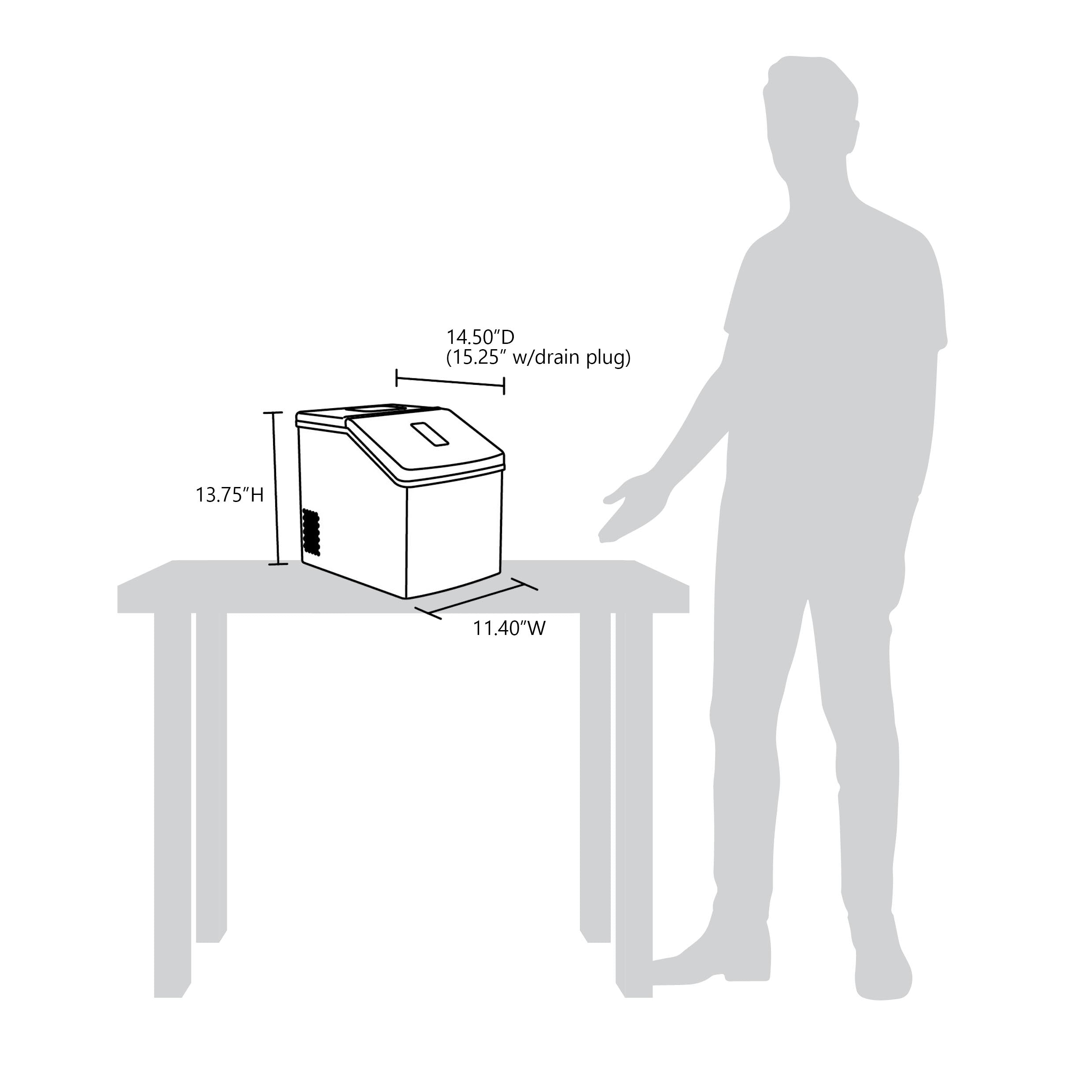 Luma Comfort IM200SS Portable Ice Maker - 28 lbs. Daily, BPA-Free, Easy Clean