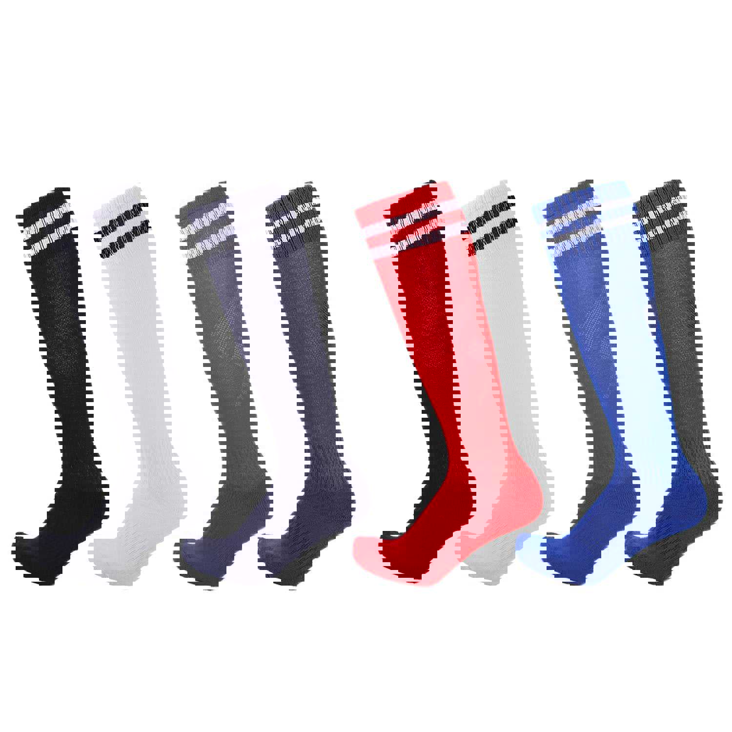 Kids Knee High Long Soccer Socks Cotton Compression Sport Team Socks 3/4 Pack