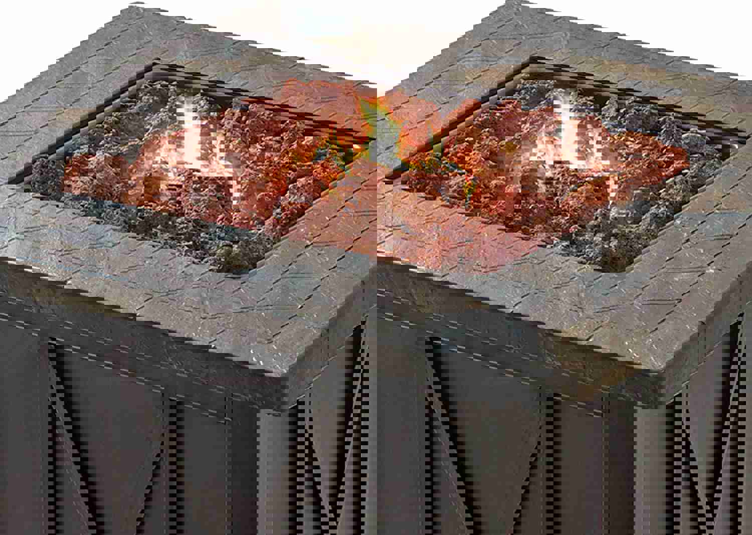 Endless Summer 30 Inch Square Propane Gas Outdoor Fire Pit Table