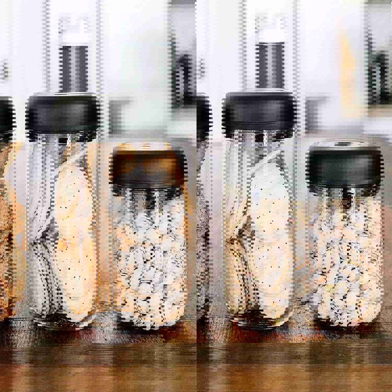 Fellow Atmos Vacuum Canister for Coffee & Food Storage - Airtight Sealed Container, Clear Glass, 1.2 Liter