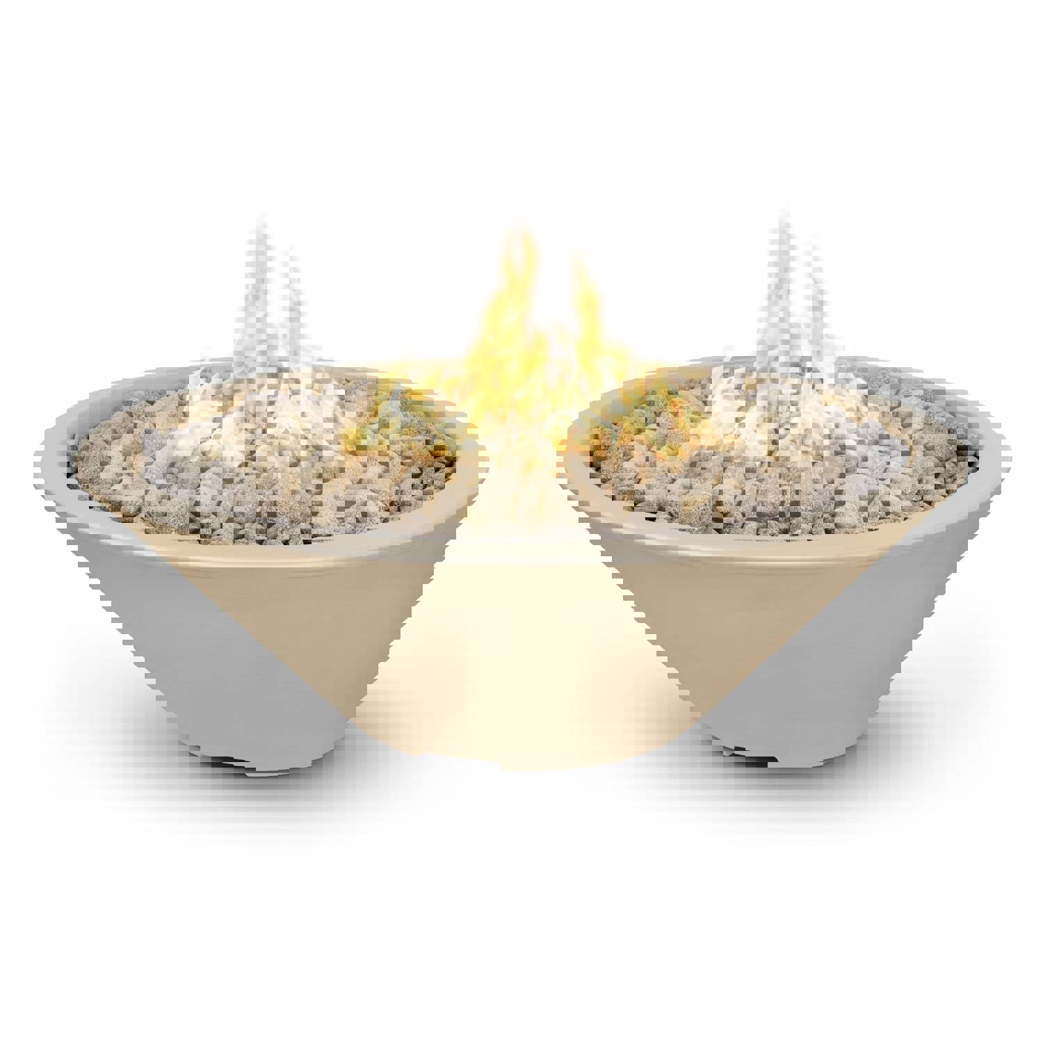 The Outdoor Plus 60 Cazo GFRC Narrow Ledge Liquid Propane Round Fire Pit