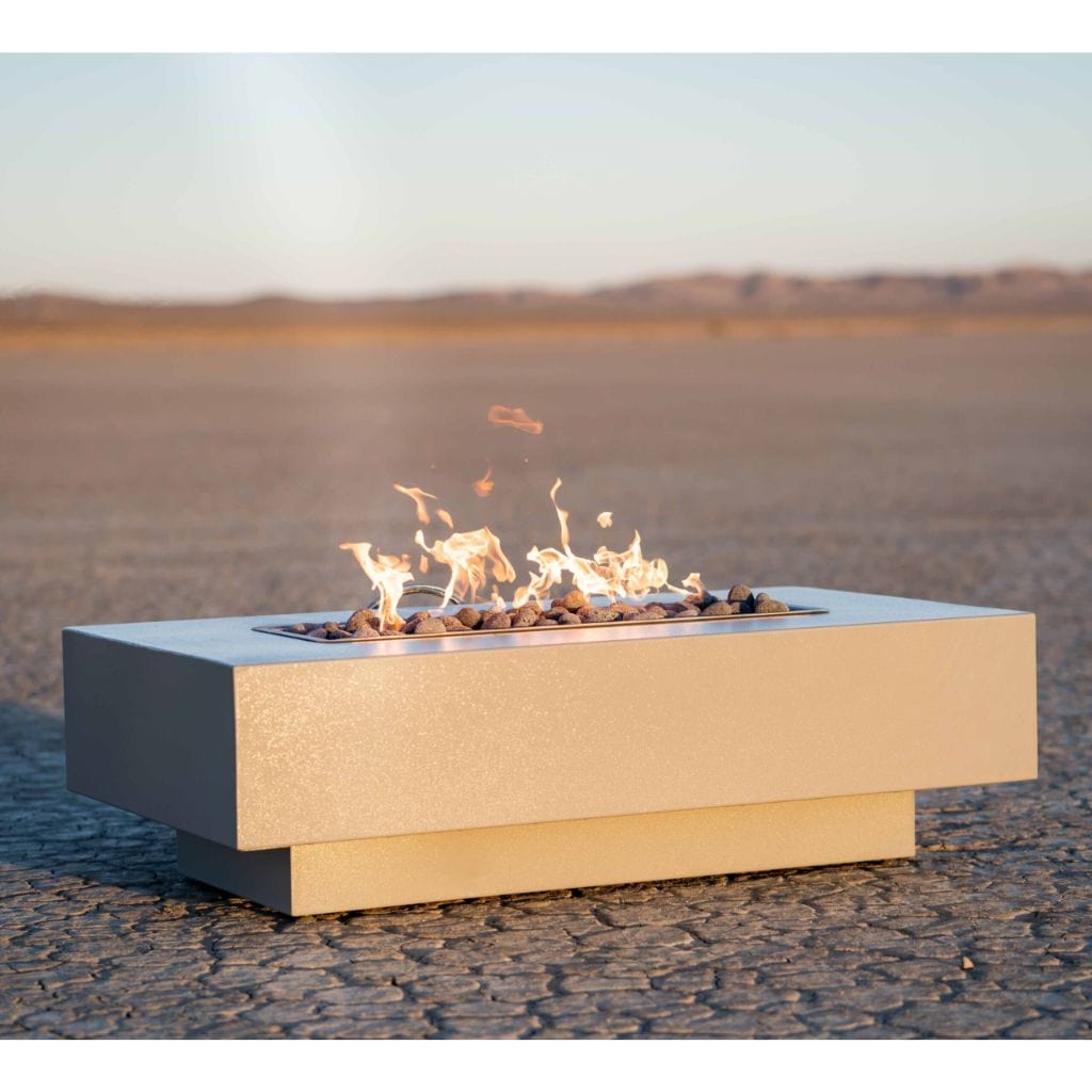 The Outdoor Plus 48 Coronado Powder Coated Steel Rectangle Fire Pit Table