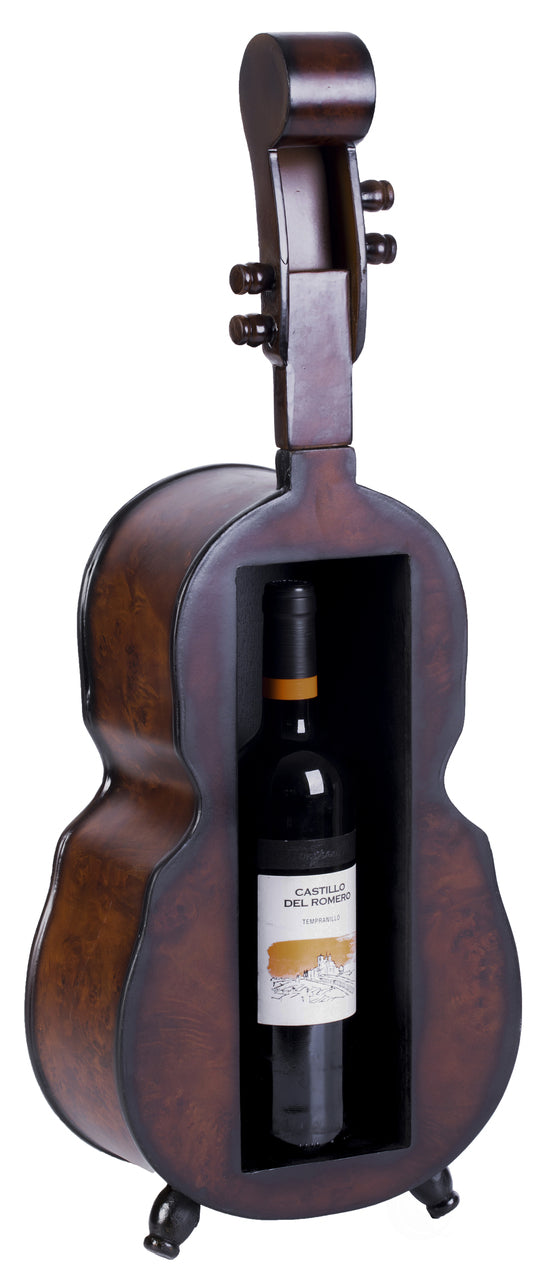 Wooden Violin Shaped Vintage Decorative Single Bottle Wine Holder