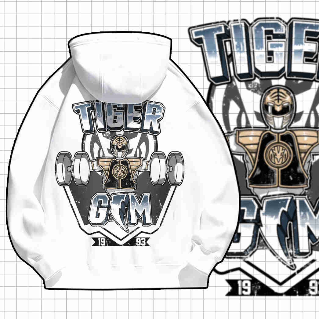 White Ranger Tiger Gym Custom Graphic Apparel