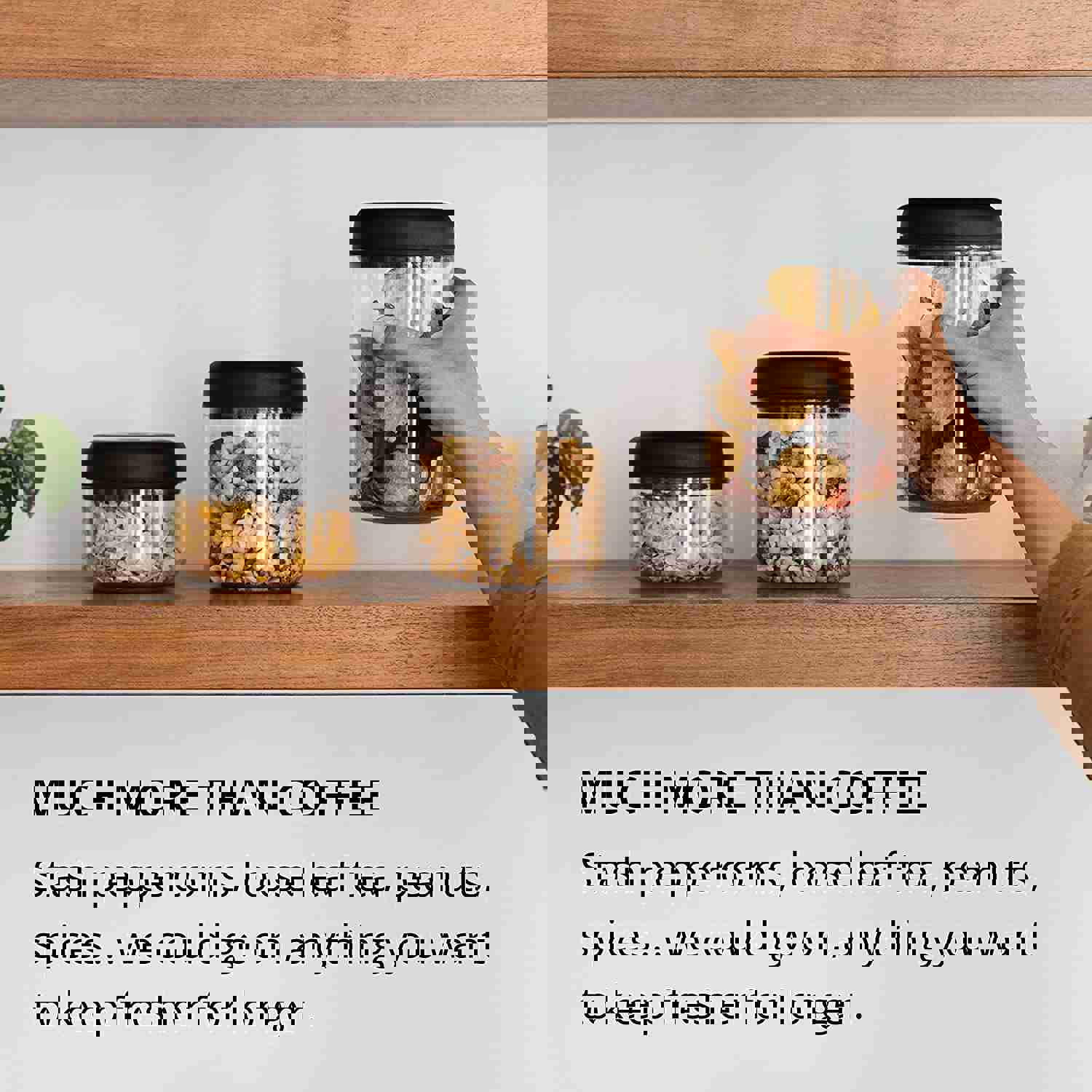 Fellow Atmos Vacuum Canister for Coffee & Food Storage - Airtight Sealed Container, Clear Glass, 1.2 Liter