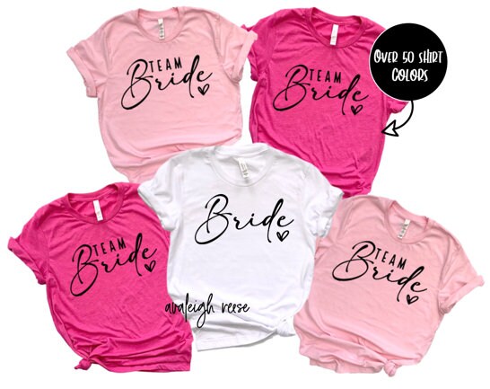 Team Bride Shirt - Rose Bachelorette Party Tee - Unisex Bella & Canvas