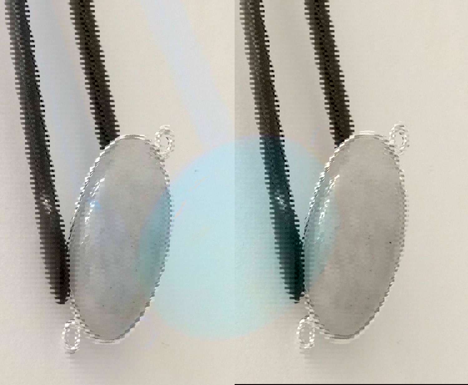 Handmade 925 Sterling Silver Aquamarine Bezel Connector for Jewelry Making