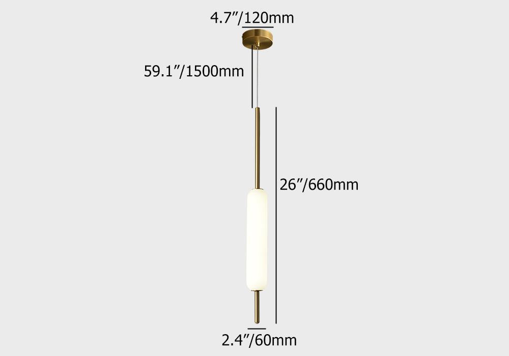 White Pendant Light Fixture LED Single Hanging Light Brass Finish