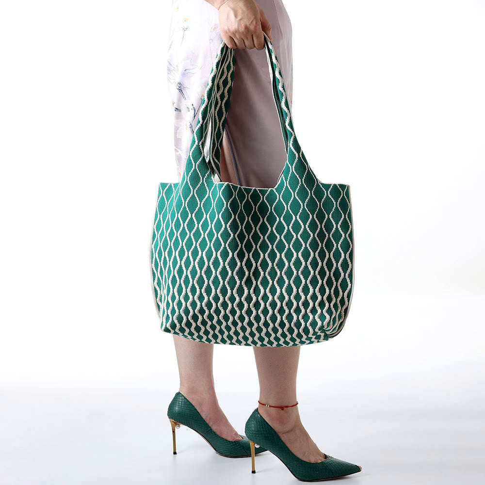 Women Knitted Handbag - Large Capacity Simple Shoulder Bag