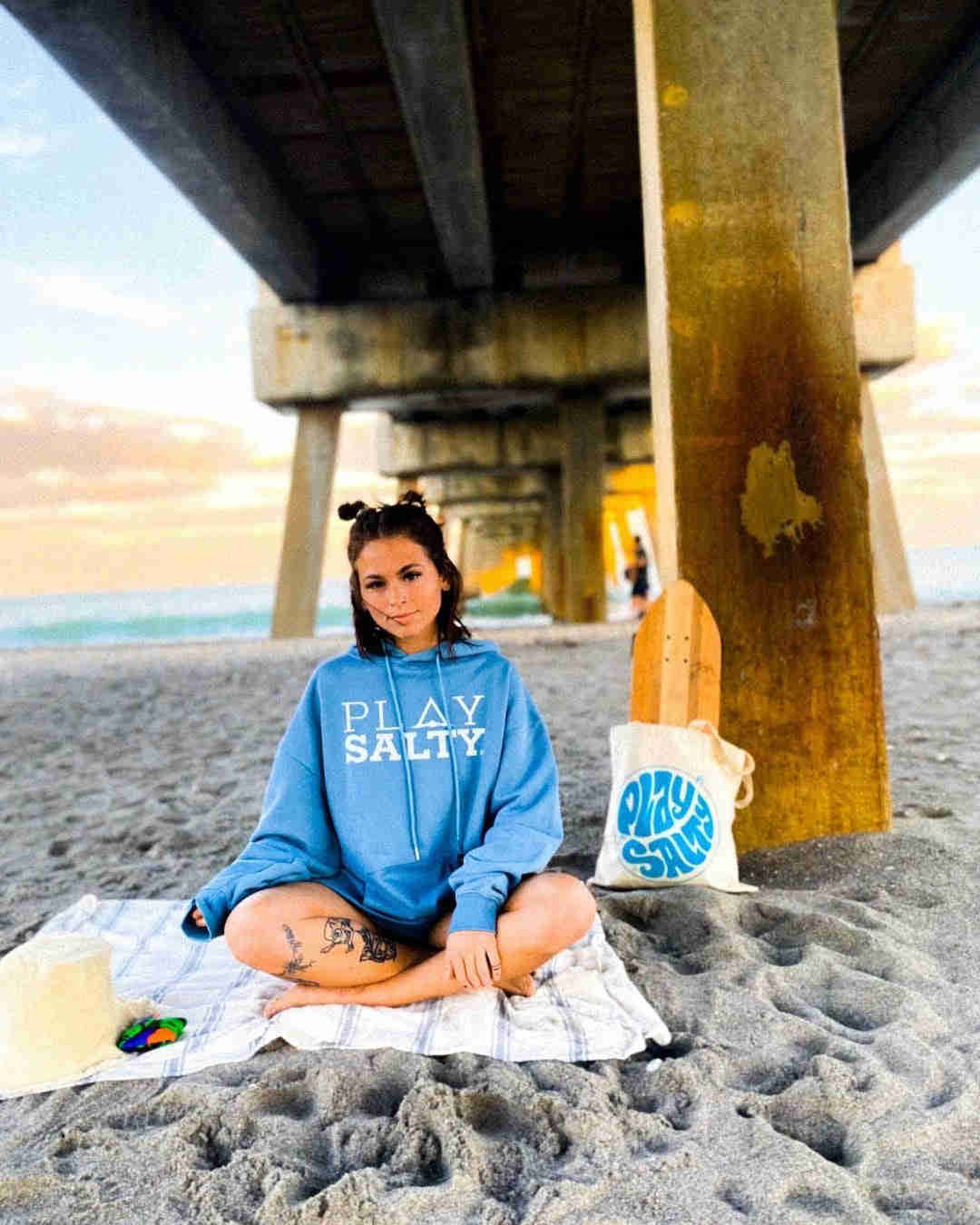 PLAY SALTY Organic Oversized Hoodie - Unisex Eco-Friendly Cotton Hoodie