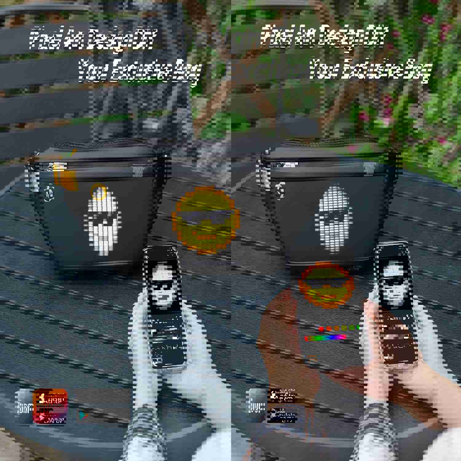 Divoom Pixel Sling Bag: Customizable Waterproof Fashion for Outdoor Adventures