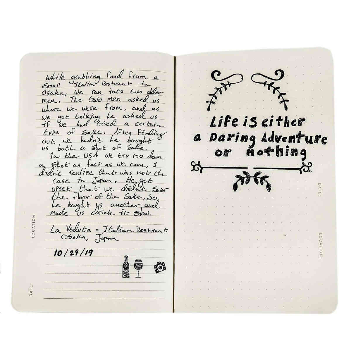 Globetrotter Vacation Travel Journal - Refillable Leather Journal with Planning Templates