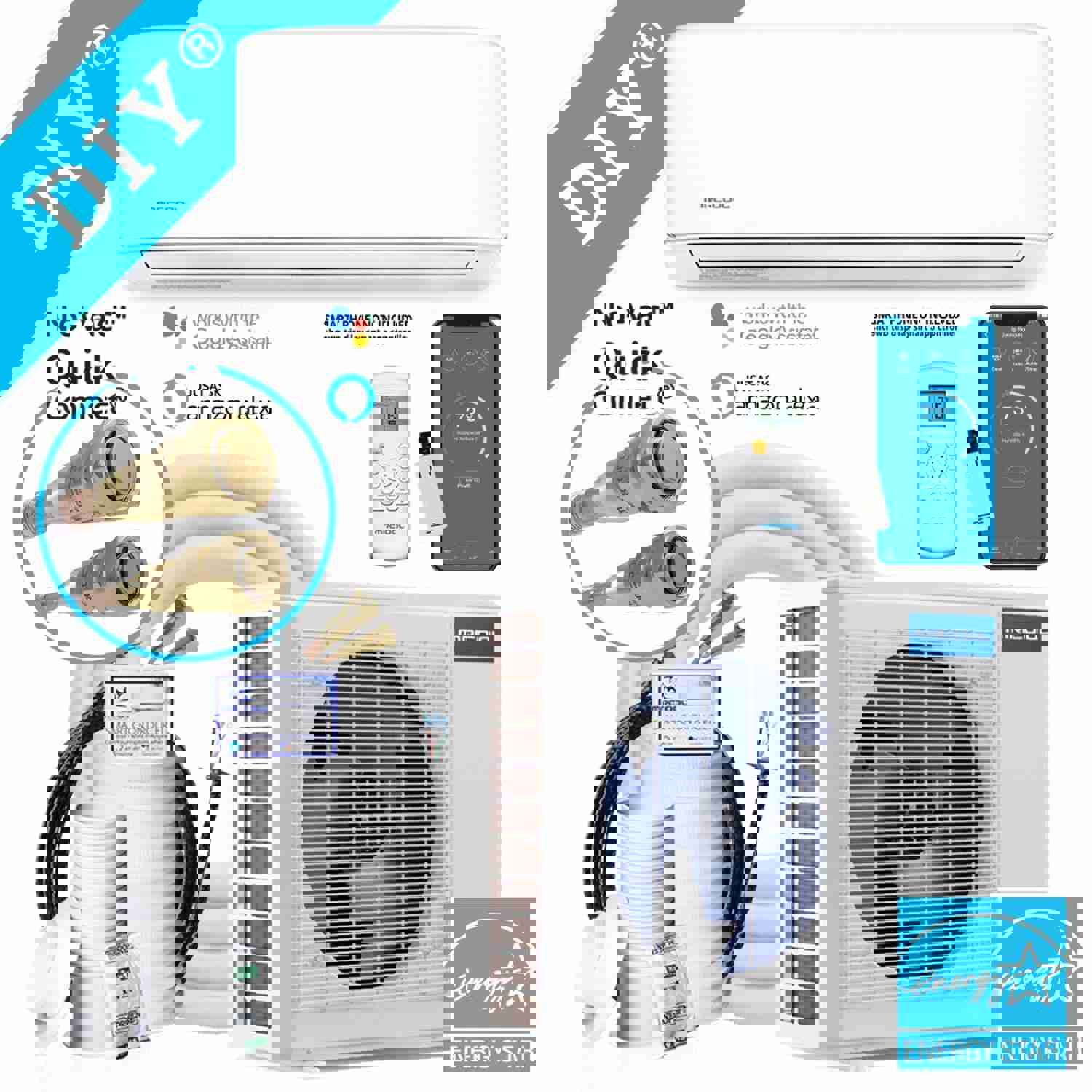 MRCOOL DIY 4th Generation E Star 12k BTU Ductless Mini-Split Heat Pump Complete System 115V/60Hz