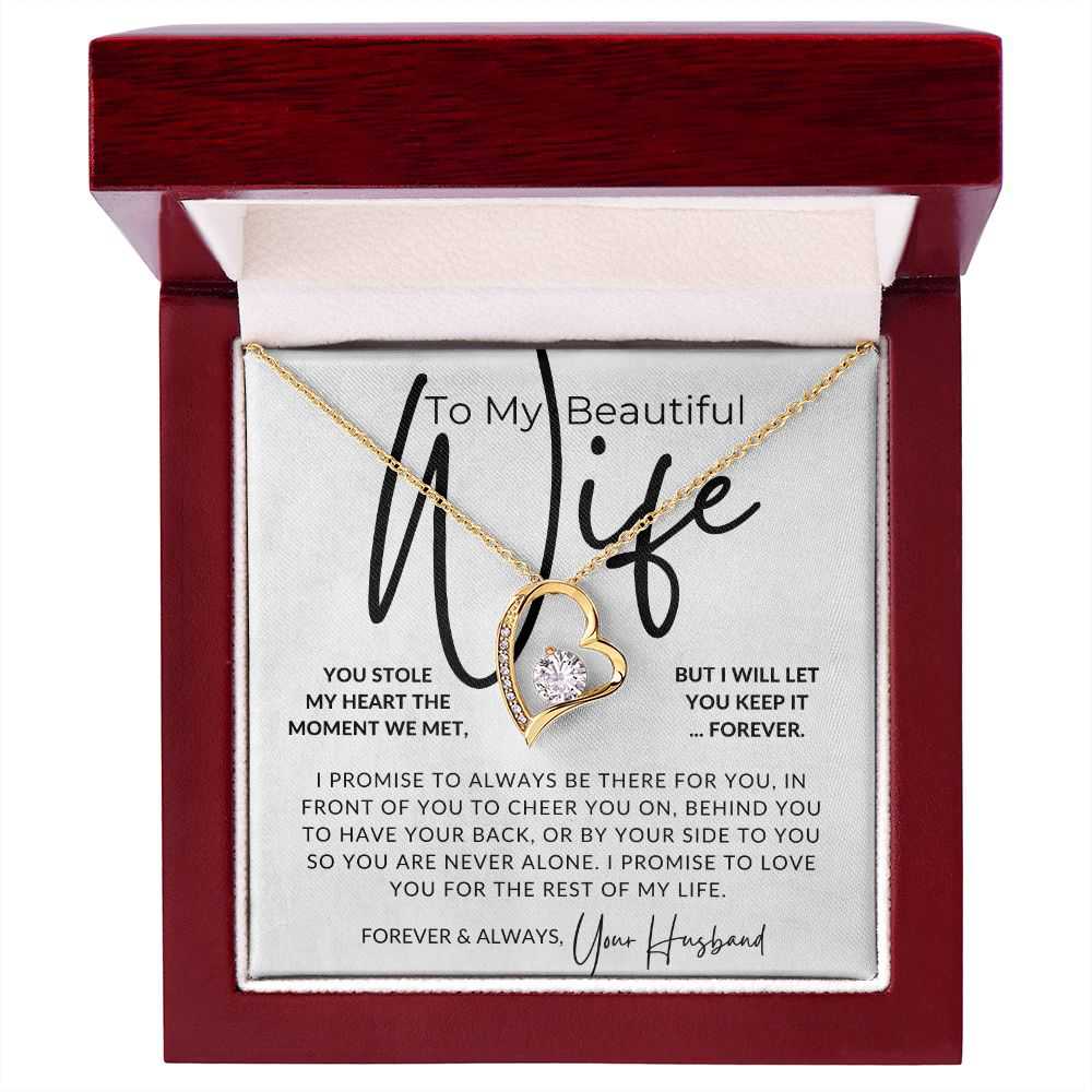 You Stole My Heart - Open-Heart Pendant Necklace for Wife