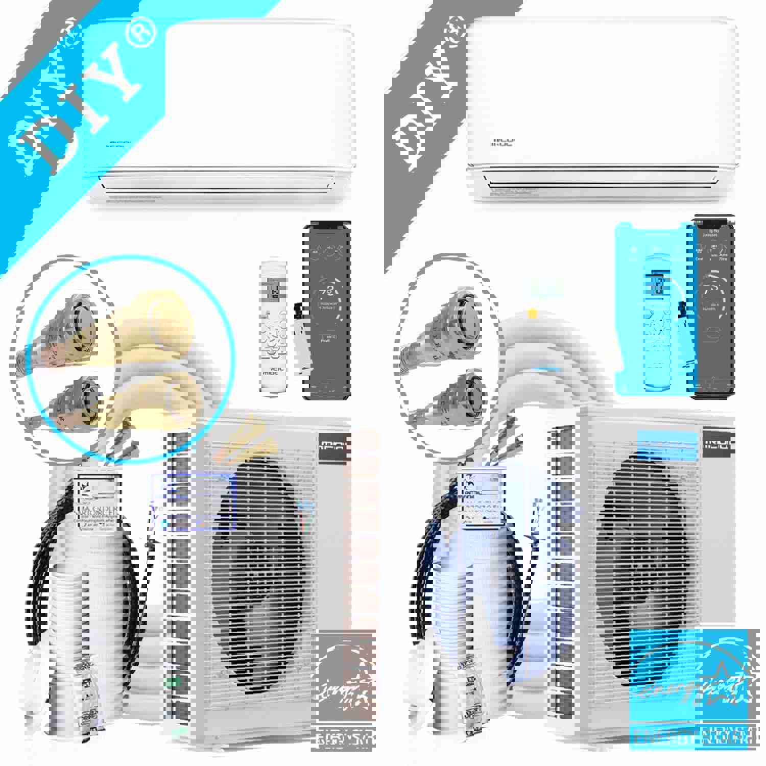 MRCOOL DIY 4th Generation E Star 12k BTU Ductless Mini-Split Heat Pump Complete System 115V/60Hz