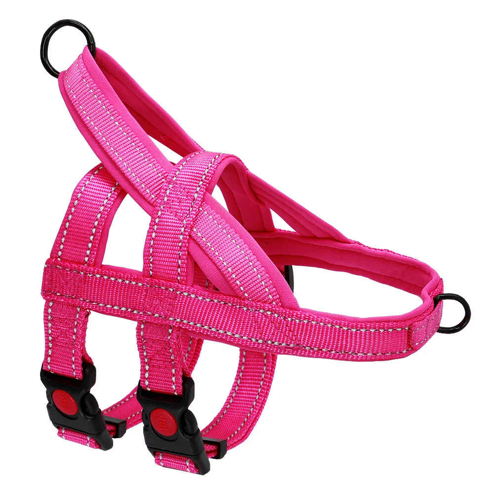 No Pull Nylon Dog Harness Reflective Adjustable Vest for Medium & Large Dogs
