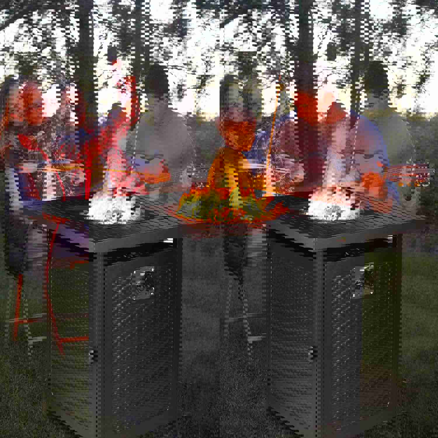 28 Square Outdoor Gas Fire Pit Table 48,000 BTU Propane