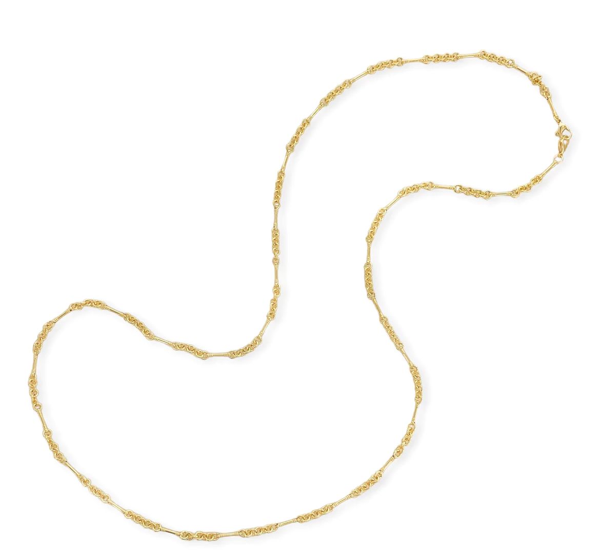 Jana Necklace - Long O Chain Bar Necklace with Gold or Rhodium Plating