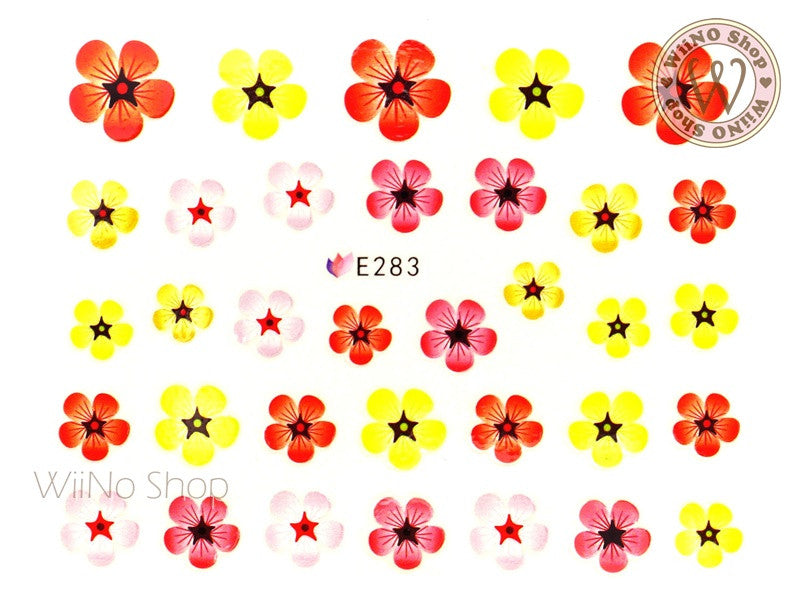 E283 Five Petal Flower Adhesive Nail Sticker - 1 pc