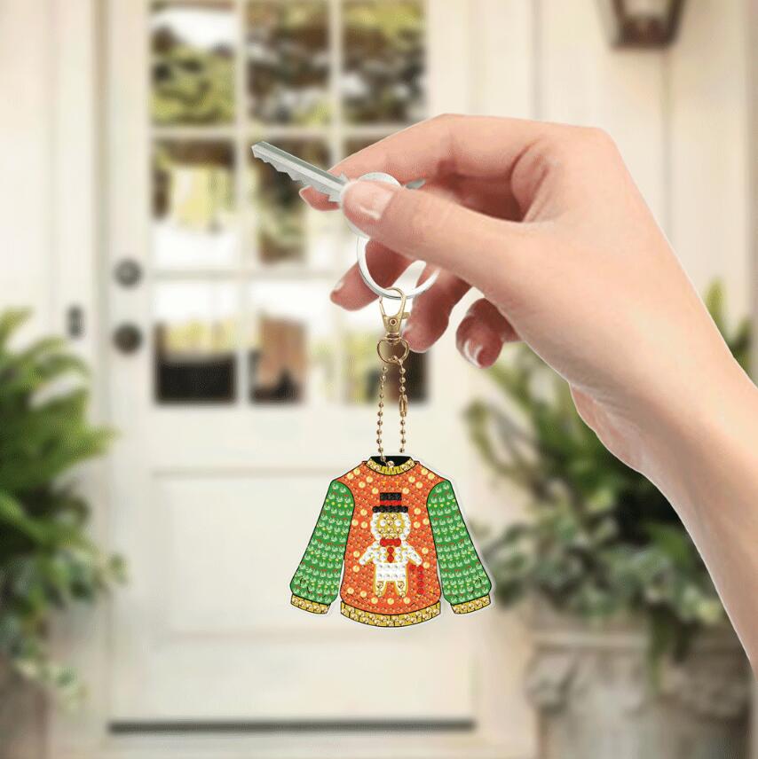 6 pcs DIY Diamond Painting Keychain