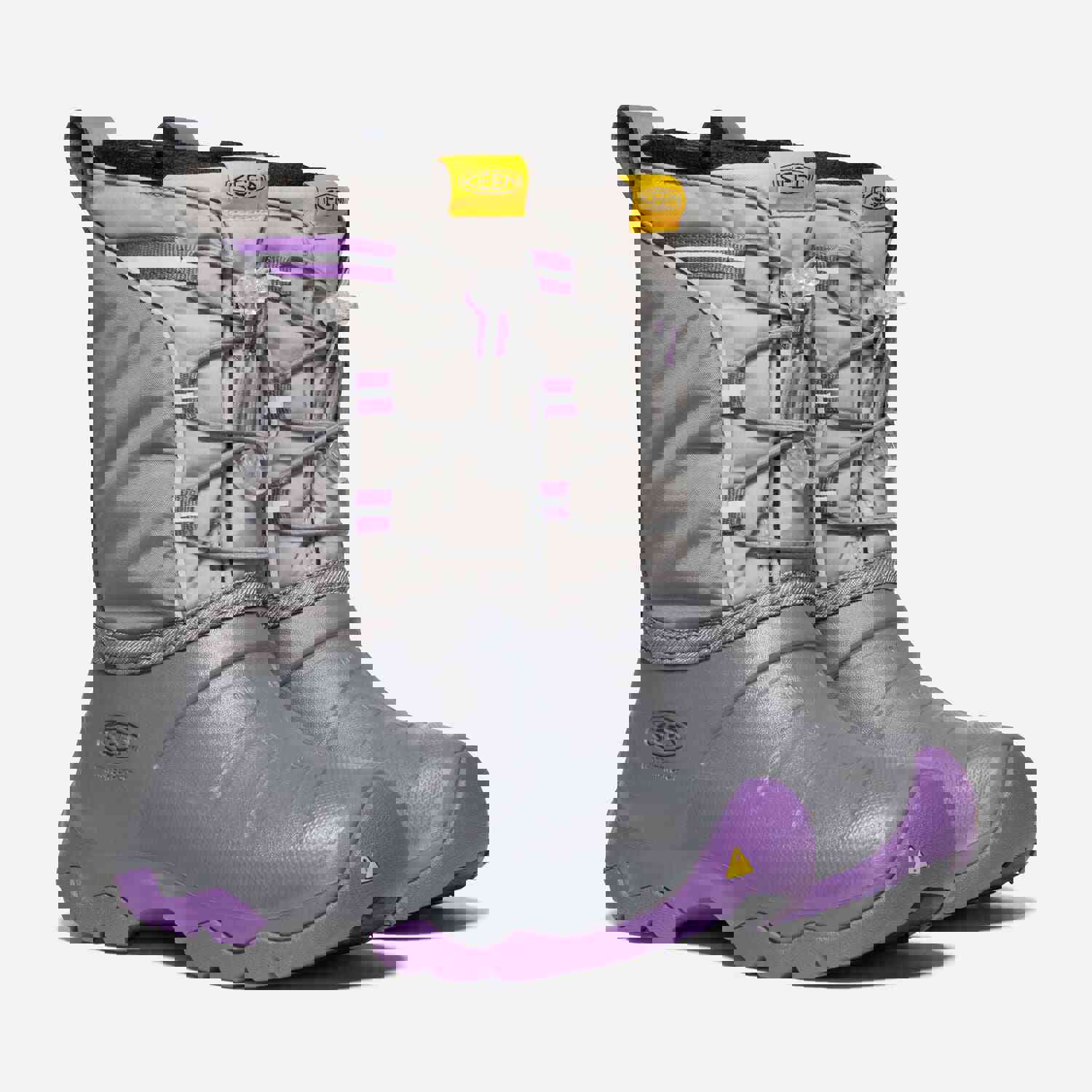KEEN Kids Lumi Waterproof Boots - Steel Grey/Royal Lilac
