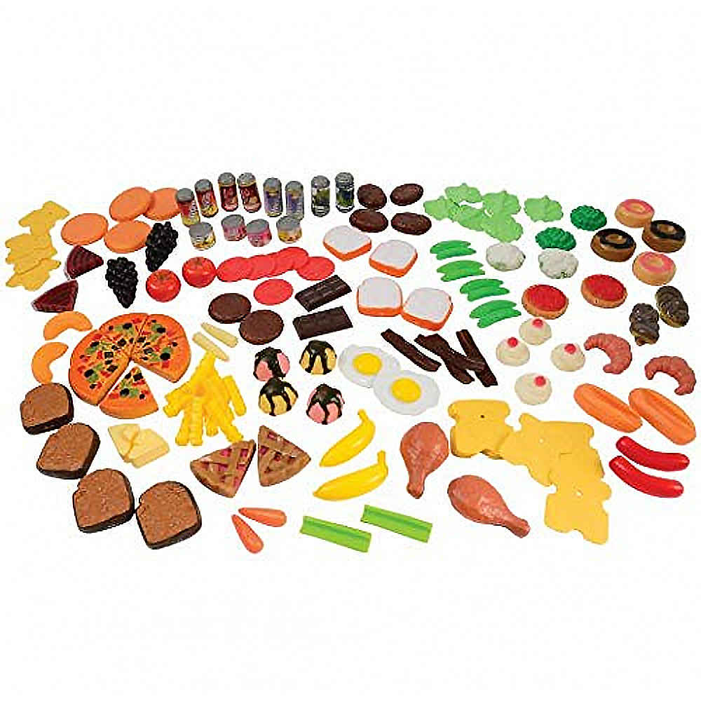Deluxe Food Set (130 pieces) - Realistic Pretend Play Toy for Kids