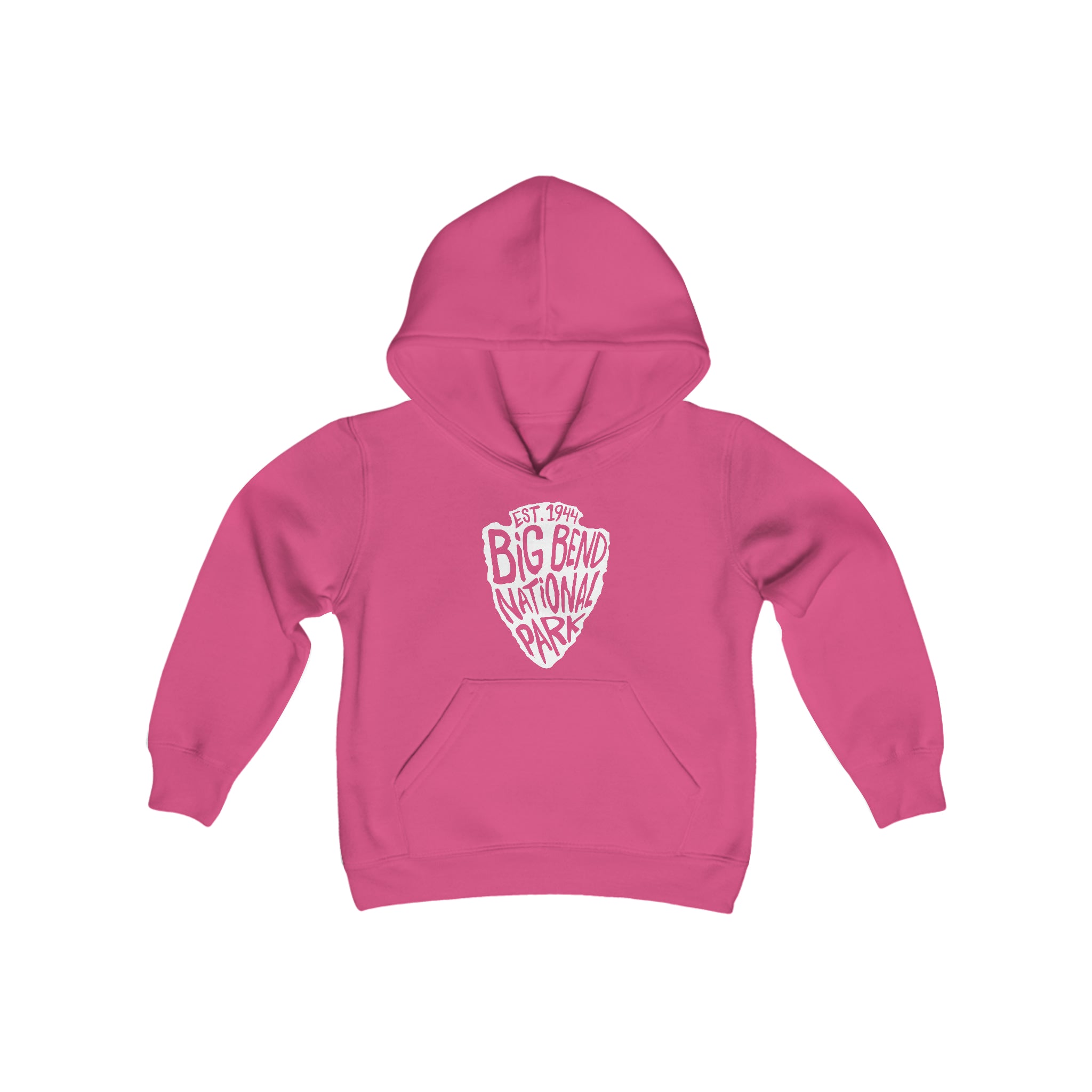 Big Bend National Park Kids Hoodie - Arrowhead Chunky Text