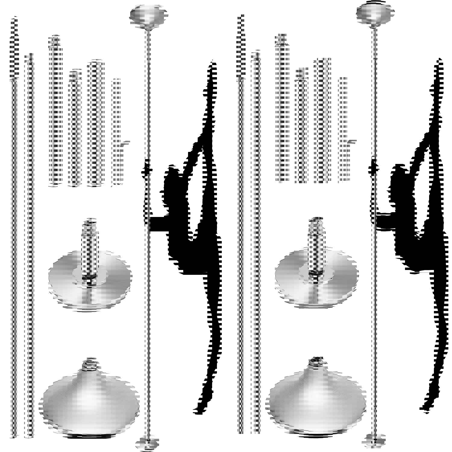Professional Spinning Dancing Pole, 45mm Portable Dance Pole for Home Fitness