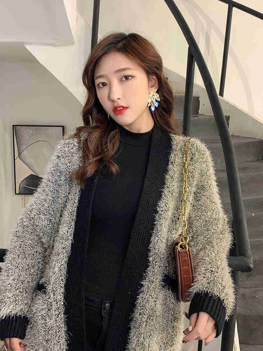 2022 Korea Shiny Handmade Zircon Leaf Earrings for Women