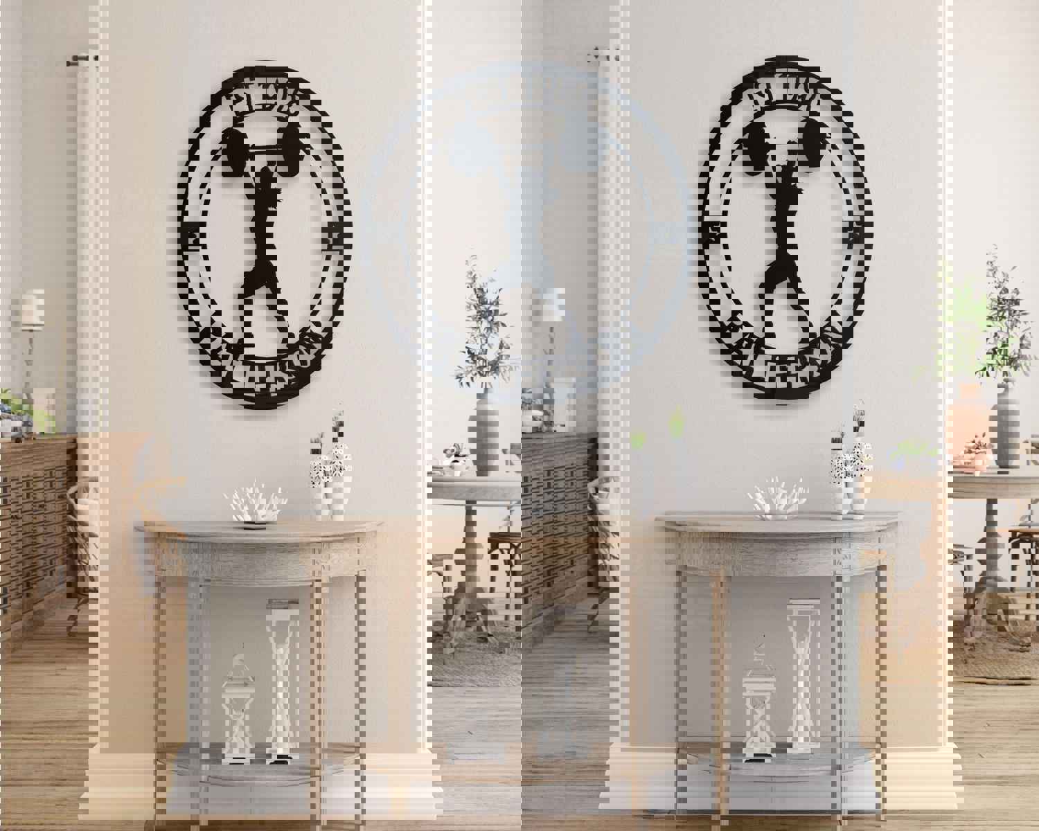 Fitness Lady Metal Wall Art - Custom Gym Decor