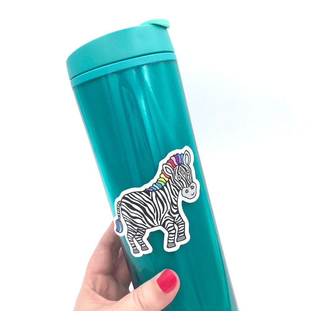 Zippy Zebra Vinyl Sticker - Waterproof & Scratch Resistant, Supports Charity