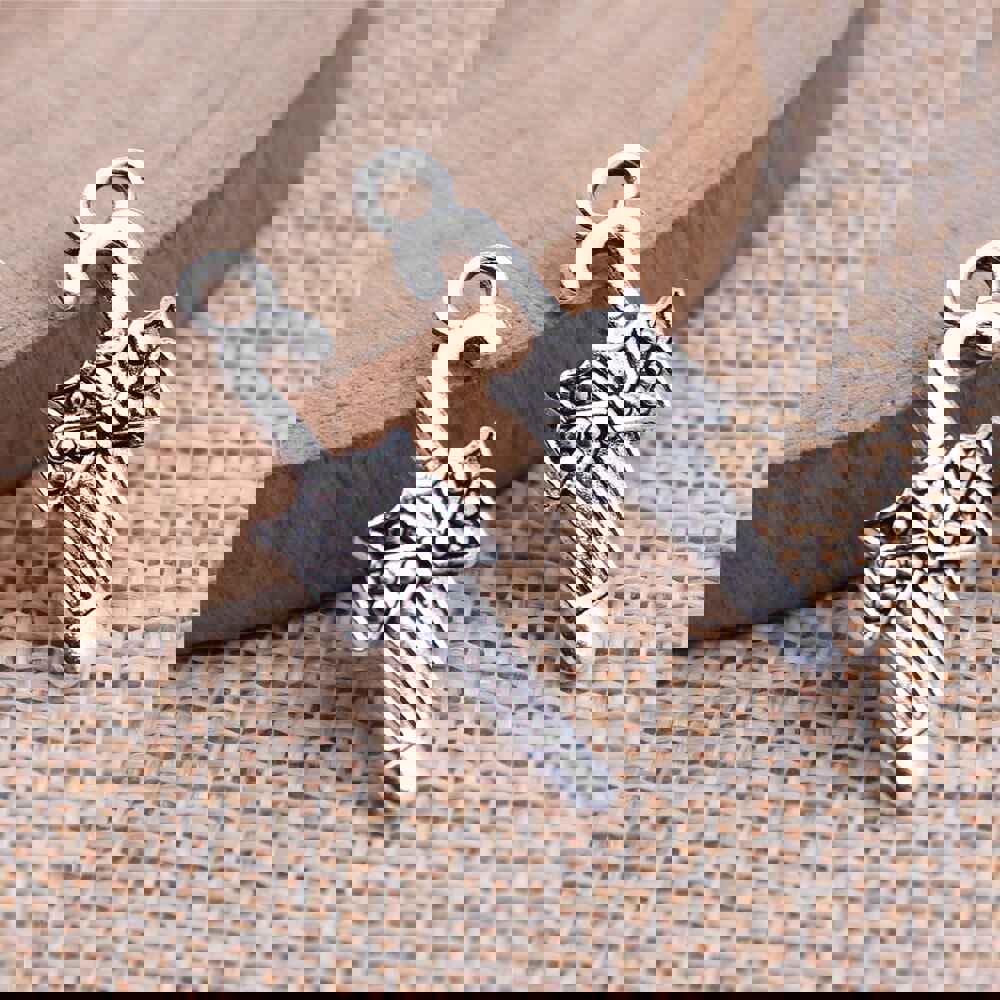 20pcs Antique Silver Umbrella Charms for DIY Jewelry Making