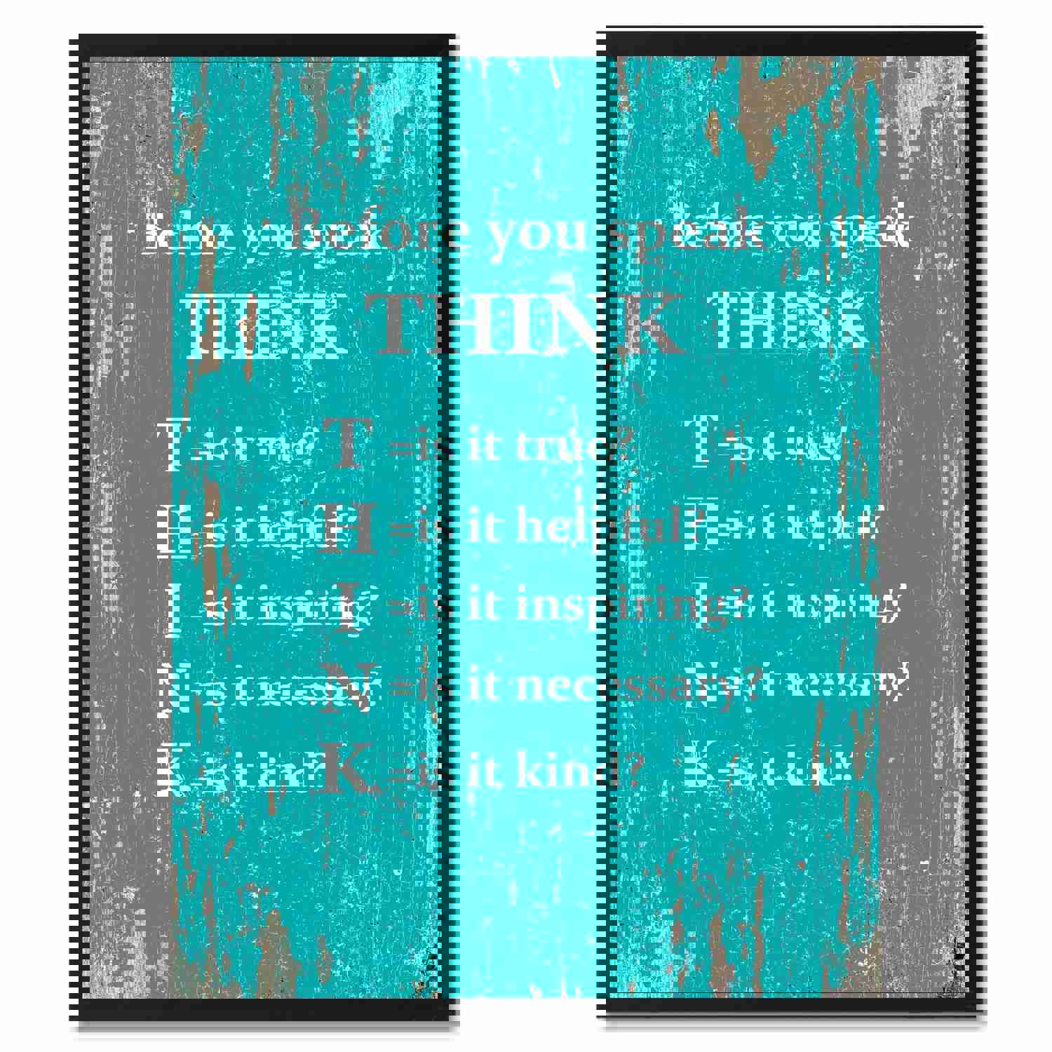 Before You Speak Think Saying Canvas Print, Black Picture Frame Home Decor Wall Art Gifts