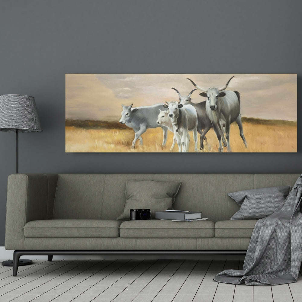 Nguni Breeding Fine Art Gallery Wrapped Canvas 16x48