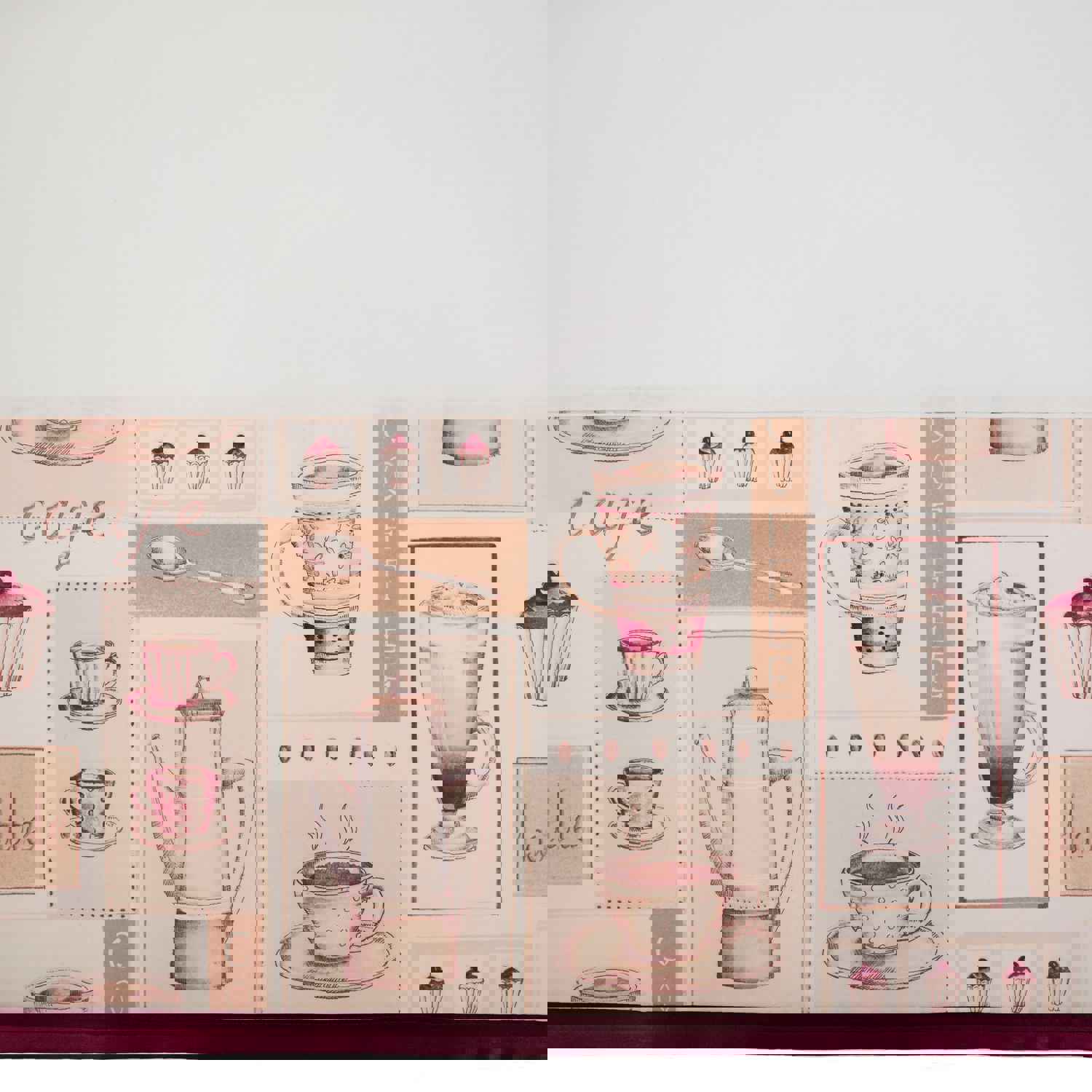 Cappuccino Printed Kitchen Curtain Tiers & Swag Set, 56x36 Inches