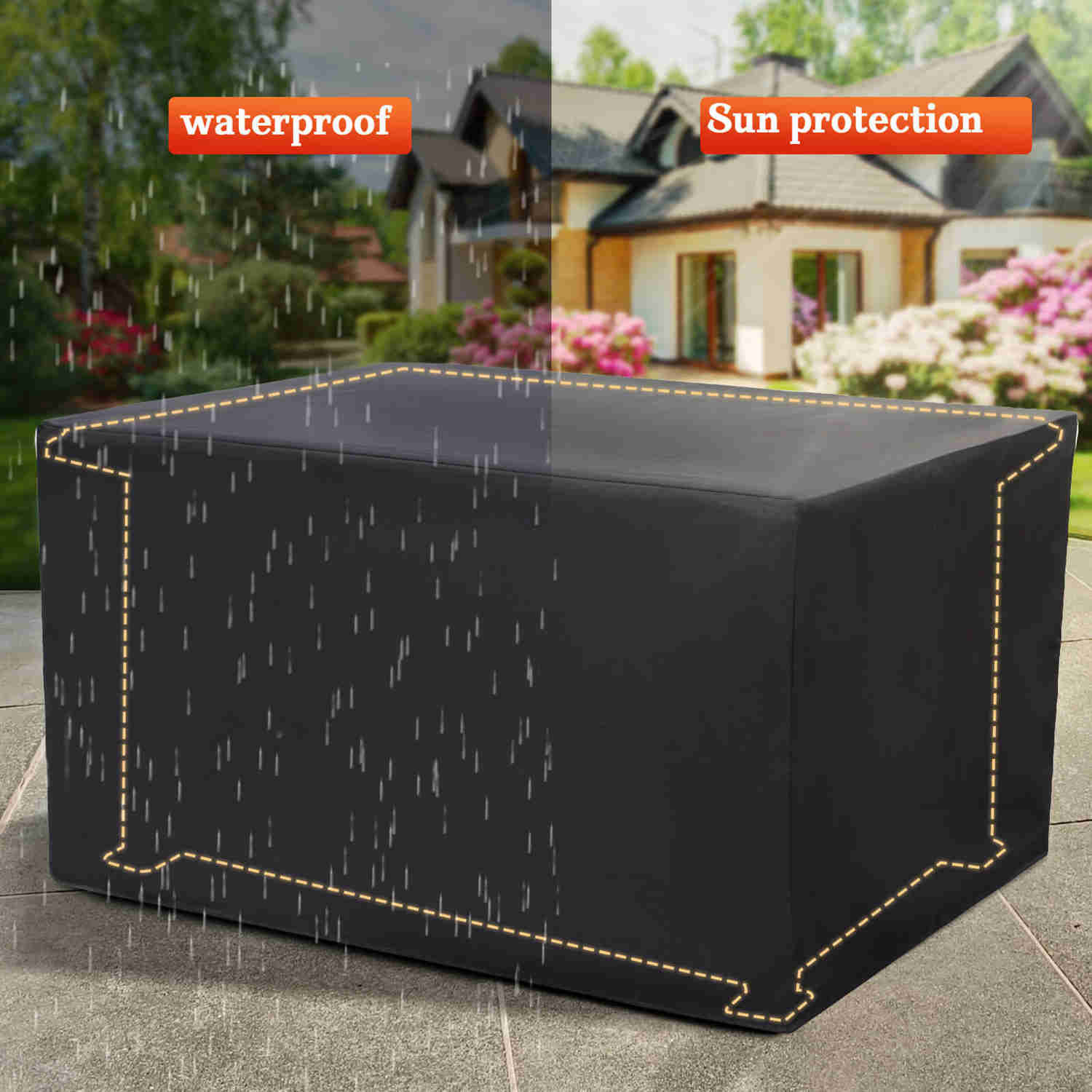 48 Propane Gas Fire Pit Table 50000 BTU Auto-Ignition with Aluminum Tabletop, Waterproof Cover, Glass Beads, Gray