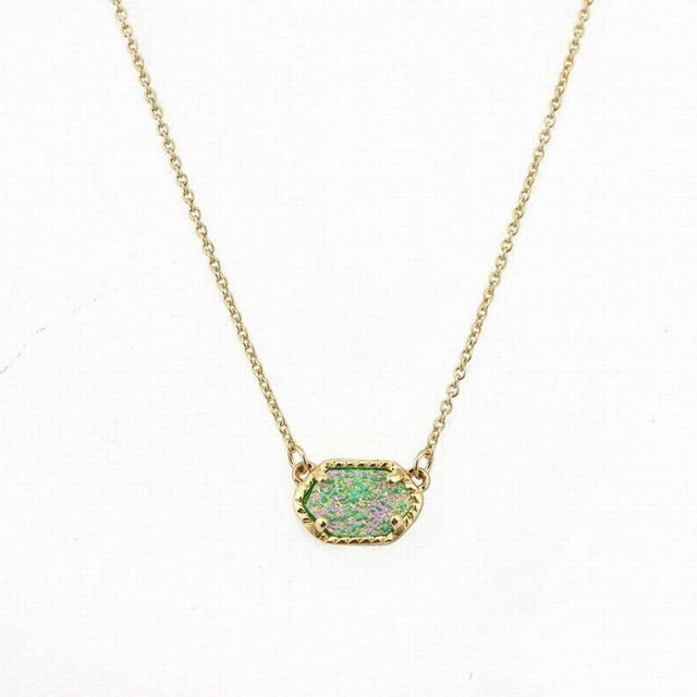 Fashion Oval Druzy Choker Pendant Necklace for Women