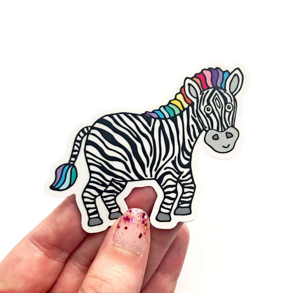 Zippy Zebra Vinyl Sticker - Waterproof & Scratch Resistant, Supports Charity