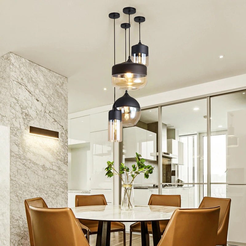 MIRODEMI® Modern Loft Hanging Glass Pendant Lamp for Kitchen, Restaurant, Bar, Living Room, Bedroom