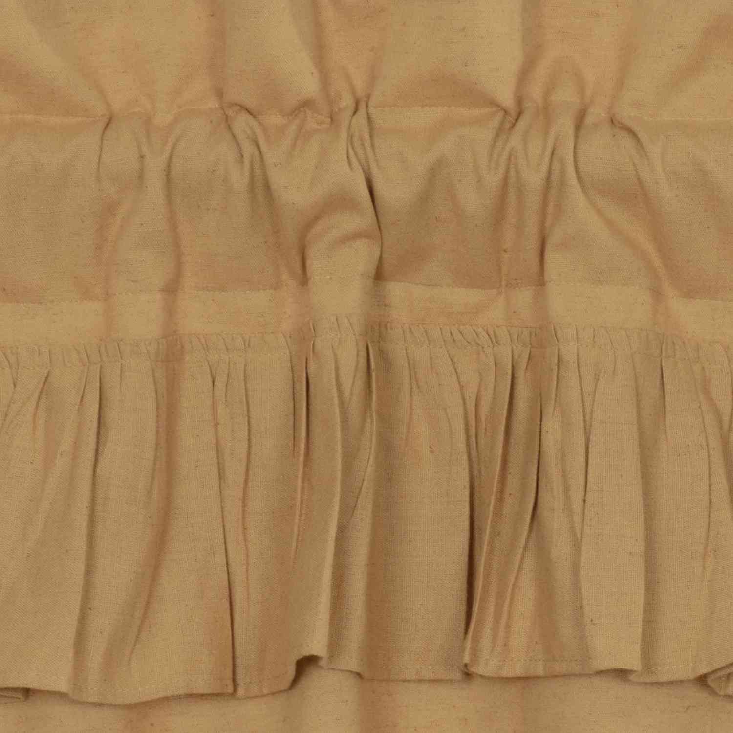 Simple Life Flax Khaki Ruffled Valance 16x60 - Premium Cotton Linen Blend